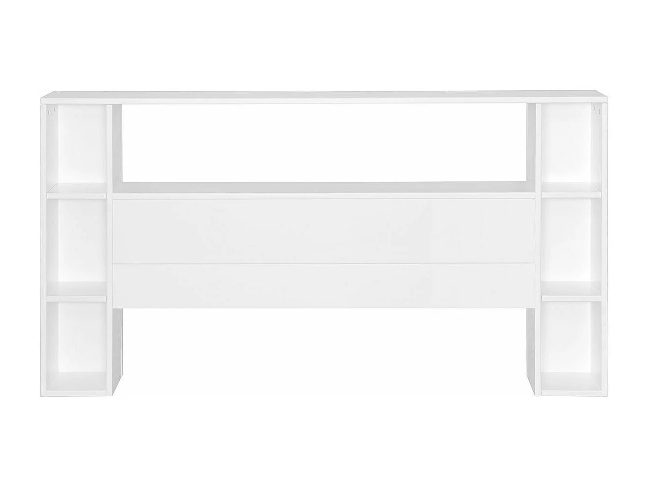 Tête de lit avec rangements 140 cm bois massif blanc LOU