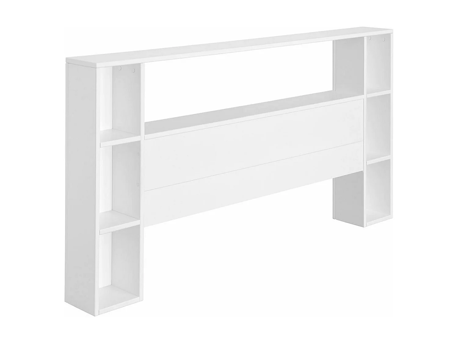 Tête de lit avec rangements 140 cm bois massif blanc LOU