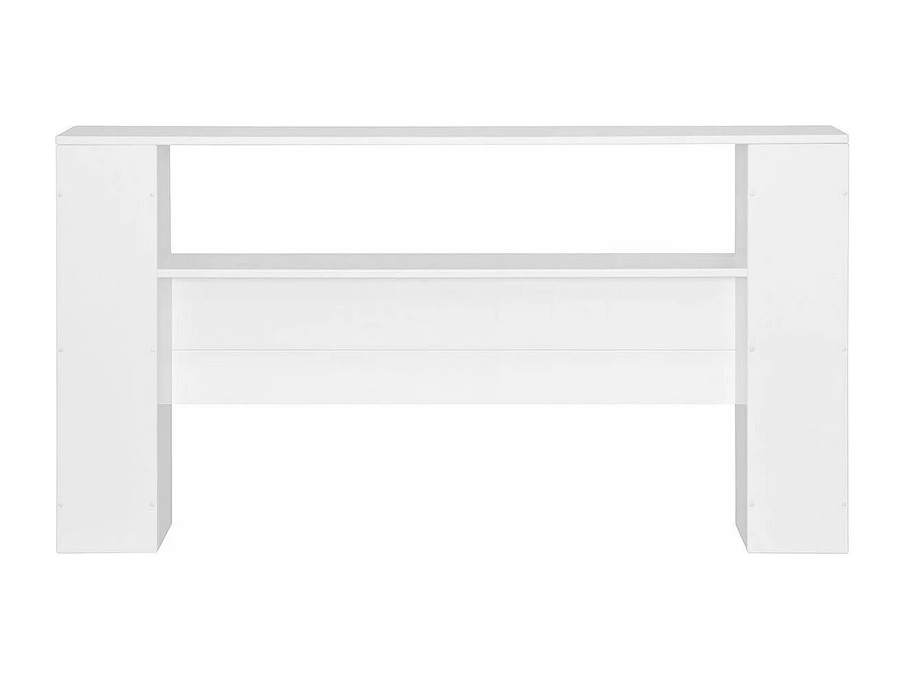 Tête de lit avec rangements 140 cm bois massif blanc LOU