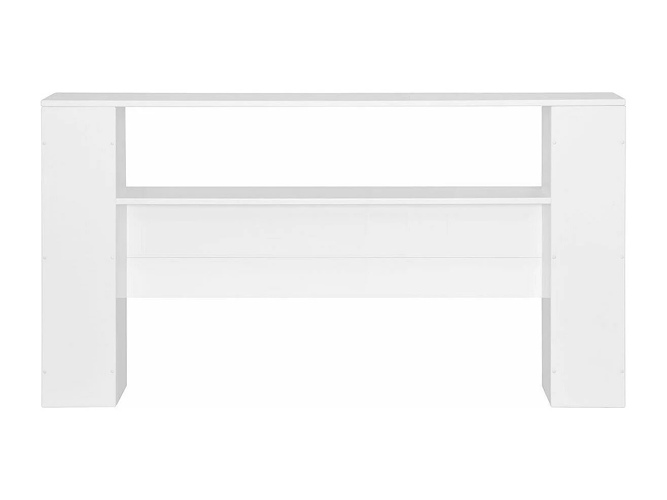 Tête de lit avec rangements 140 cm bois massif blanc LOU