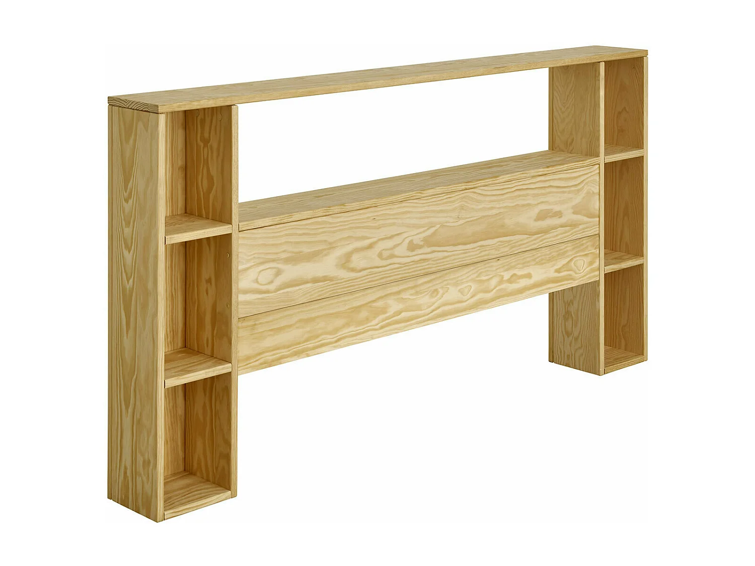 Tête de lit avec rangements 140 cm bois massif bois naturel LOU