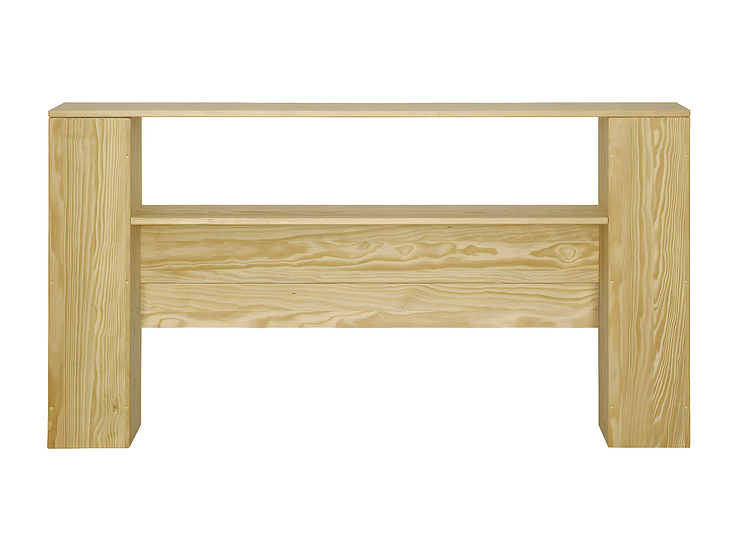 Tête de lit avec rangements 140 cm bois massif bois naturel LOU