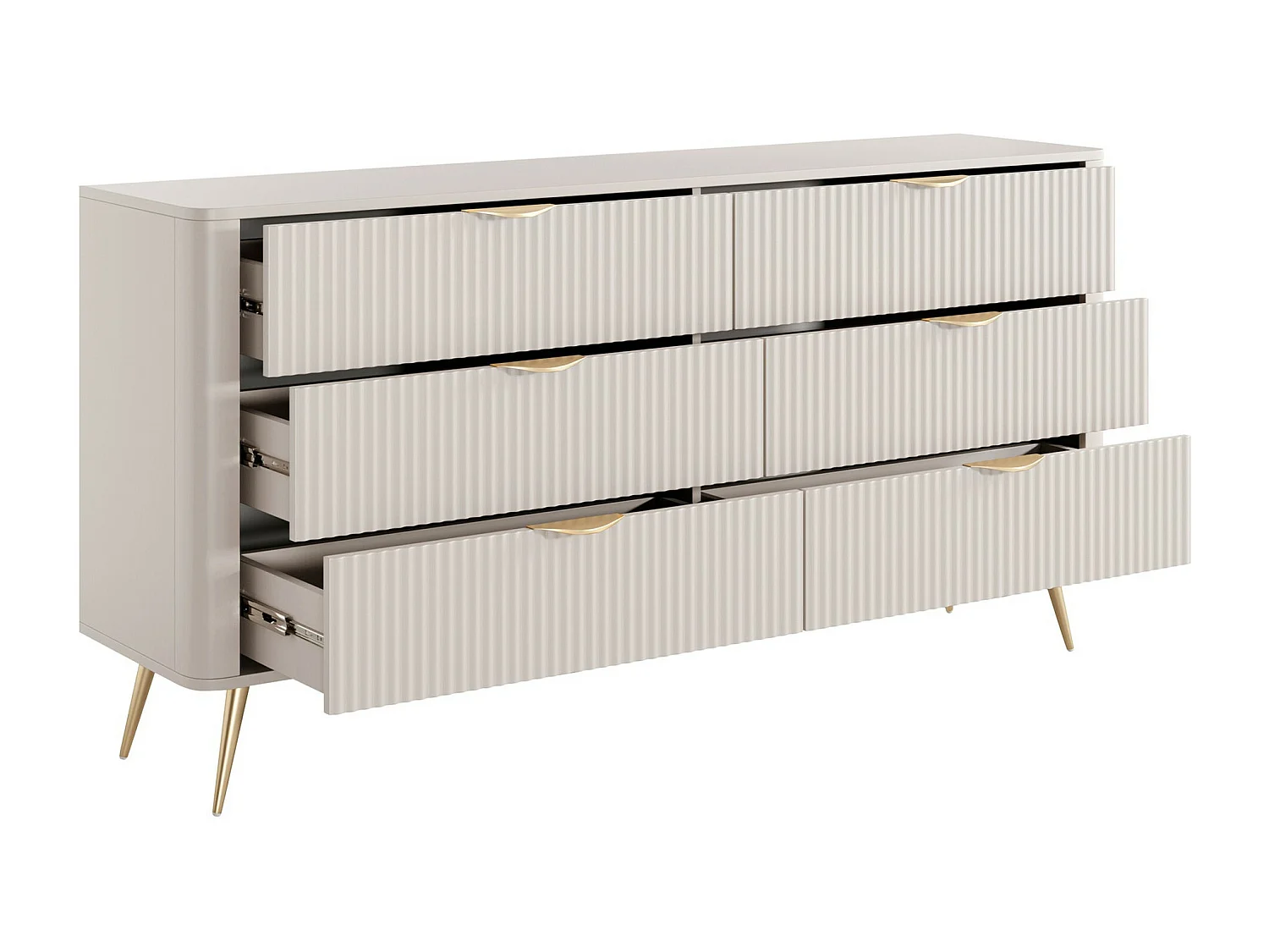 Commode Versoe 102, Beige, Avec tiroirs, 82x164x38cm