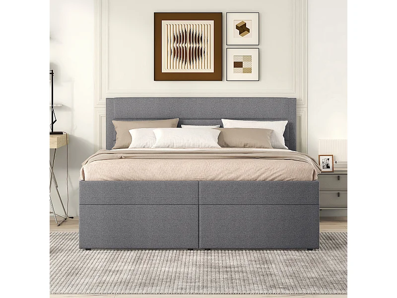 Cama acolchoada para adulto 180 x 1026 cm, sem cabeceira, com faixa LED (monocromática), base com suspensão hidráulica, bege.