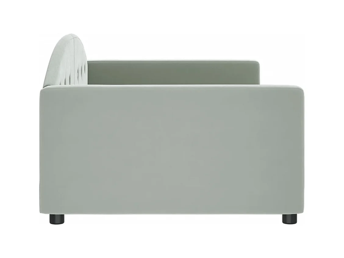 Tagesbett Hellgrau 100x200 cm Samt