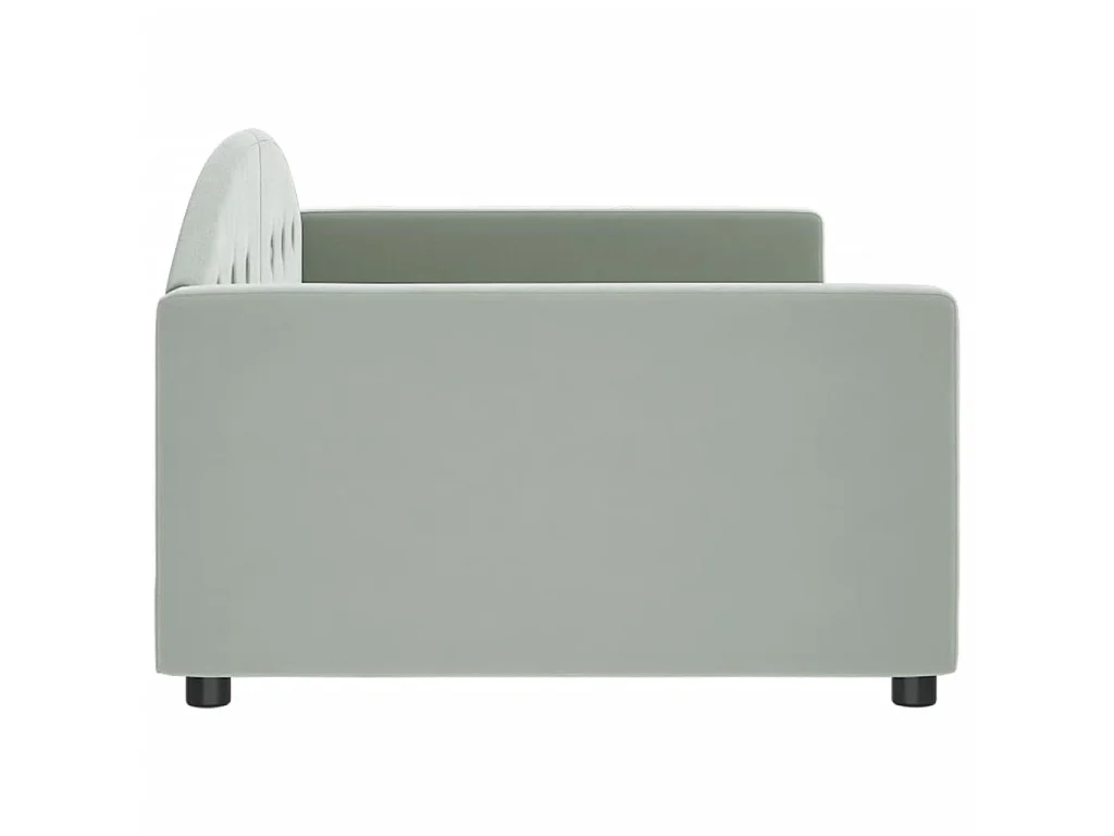 Lit de repos sans matelas gris clair 100x200 cm velours