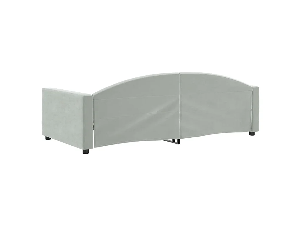 Lit de repos sans matelas gris clair 100x200 cm velours