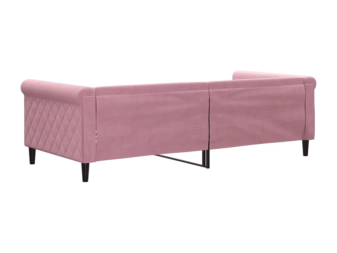 Sofá-cama 90x200 cm veludo rosa