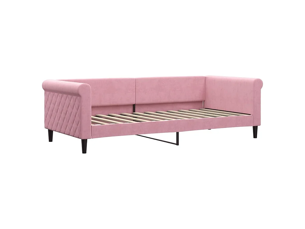 Lit de repos sans matelas rose 90x200 cm velours