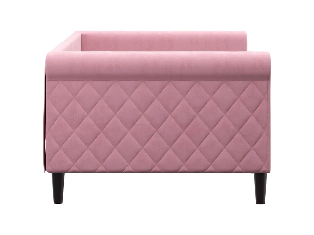 Lit de repos sans matelas rose 90x200 cm velours