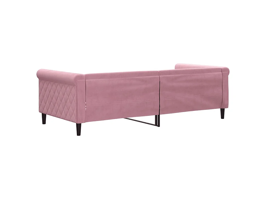 Lit de repos sans matelas rose 90x200 cm velours