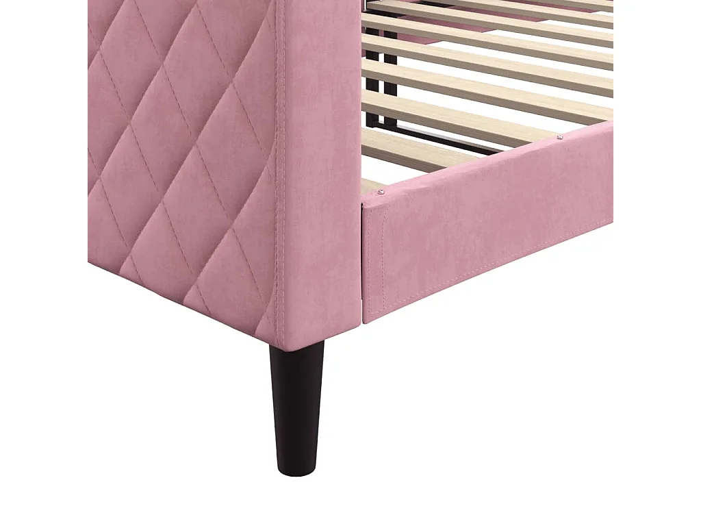 Lit de repos sans matelas rose 90x200 cm velours