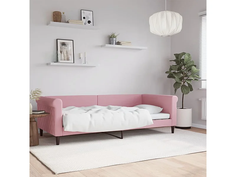 Letto da Giorno Rosa 90x200 cm in Velluto