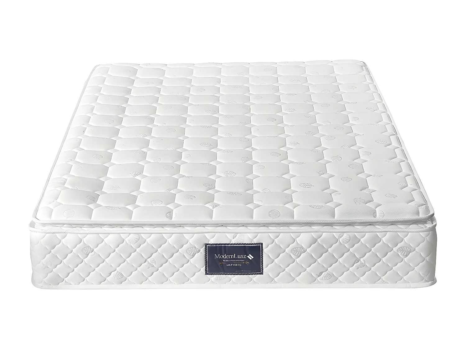 Cama acolchoada para adulto 180 x 1335 cm, sem cabeceira, com faixa LED (monocromática), base com suspensão hidráulica, bege.