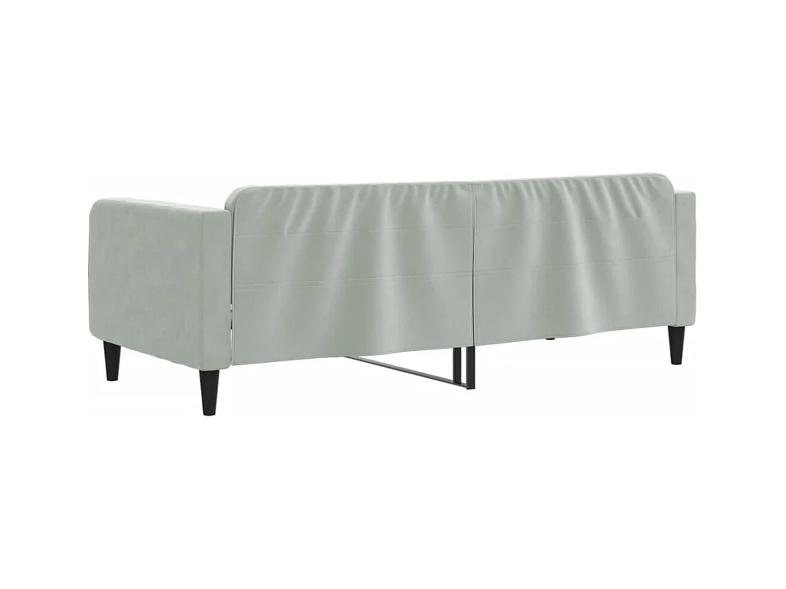 Lit de repos sans matelas gris clair 90x190 cm velours