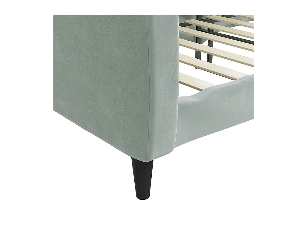 Lit de repos sans matelas gris clair 90x190 cm velours