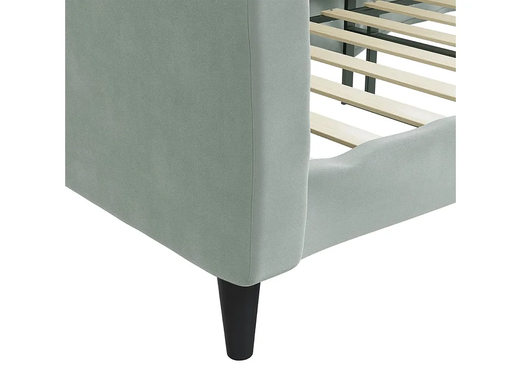 Lit de repos sans matelas gris clair 90x190 cm velours