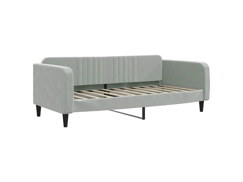Lit de repos sans matelas gris clair 90x190 cm velours