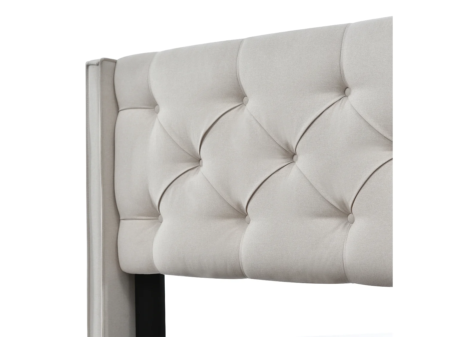 Cama acolchoada para adulto 180 x 257 cm, sem cabeceira, com faixa LED (monocromática), base com suspensão hidráulica, bege.