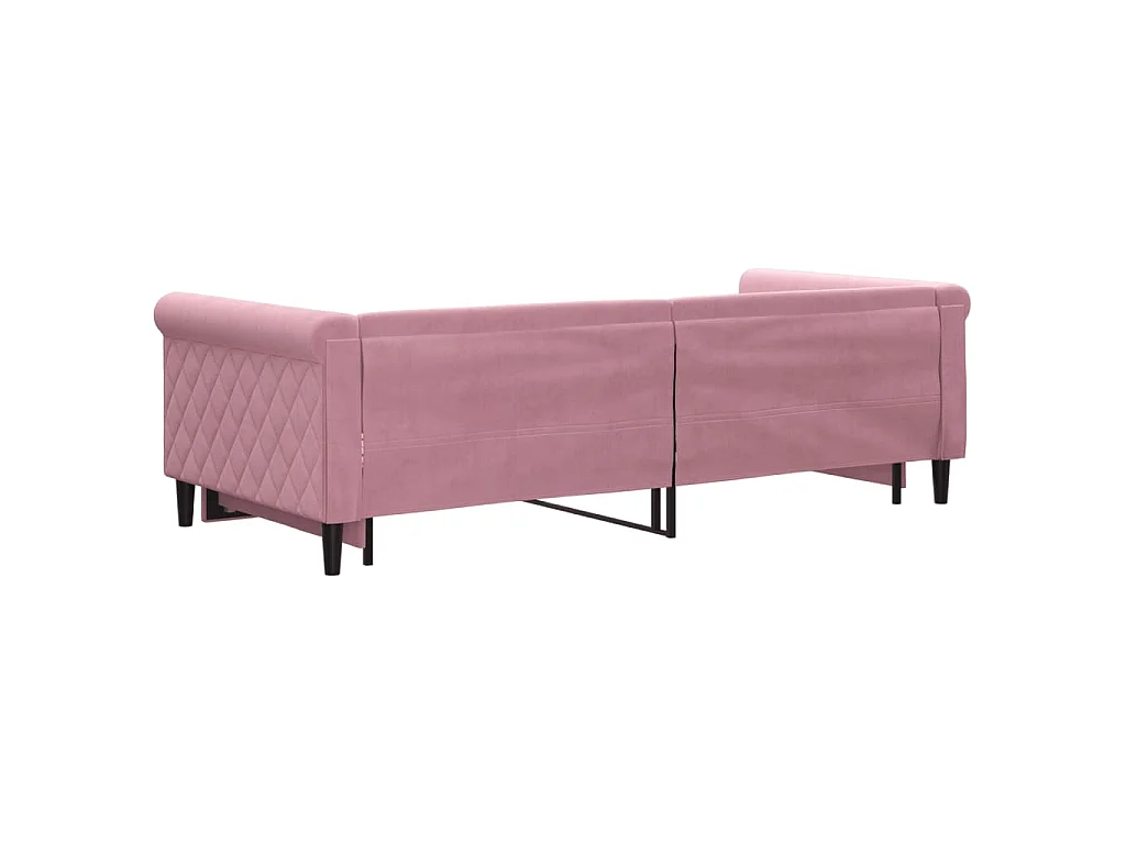 Divano Letto con Letto Estraibile Rosa 90x200 cm in Velluto