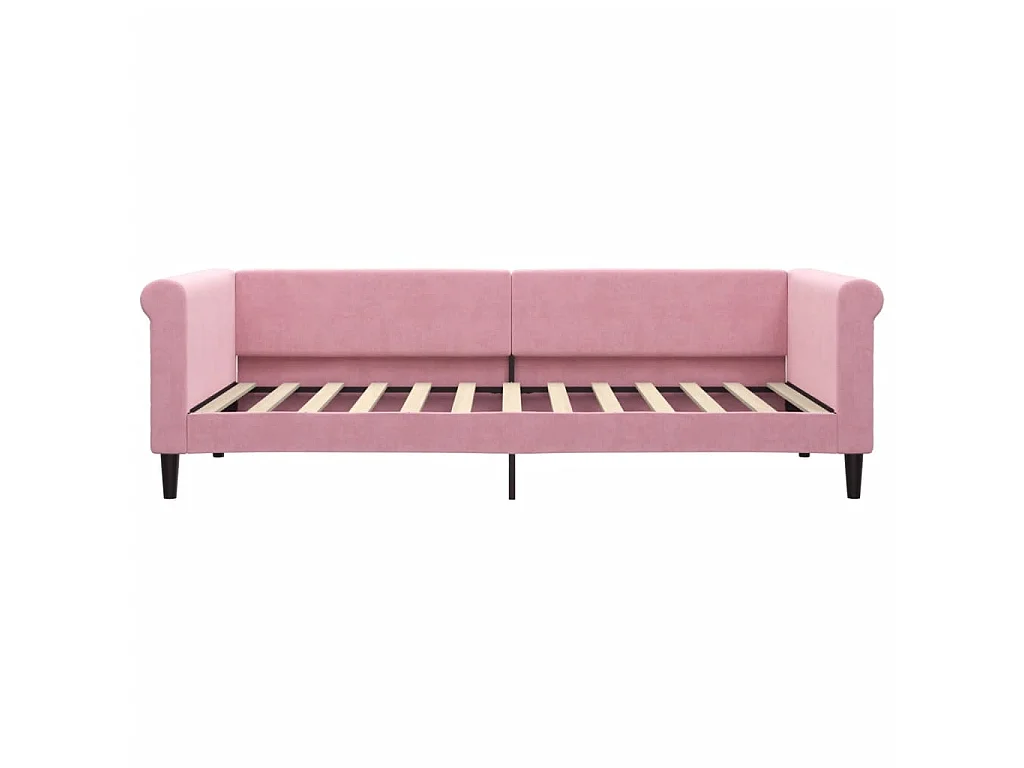Divano Letto con Letto Estraibile Rosa 90x200 cm in Velluto
