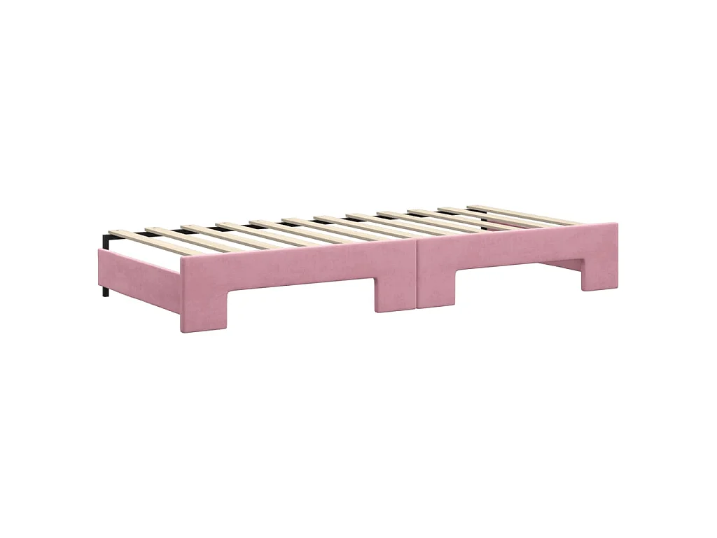 Divano Letto con Letto Estraibile Rosa 90x200 cm in Velluto