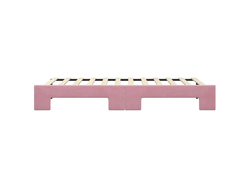 Divano Letto con Letto Estraibile Rosa 90x200 cm in Velluto
