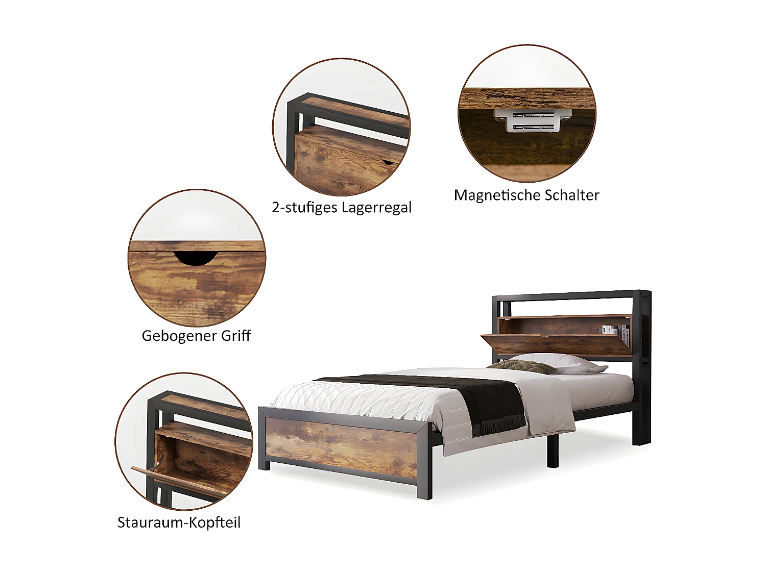 Cama acolchoada para adulto 180 x 672 cm, sem cabeceira, com faixa LED (monocromática), base com suspensão hidráulica, bege.