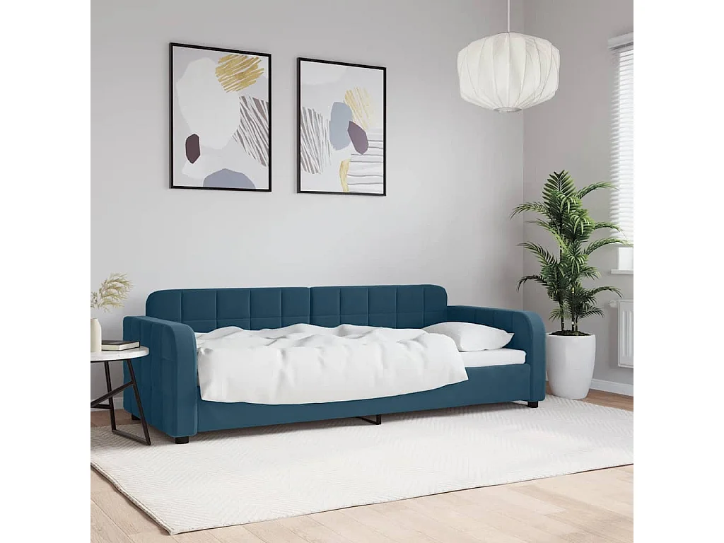 Sofá-cama 80x200 cm veludo azul