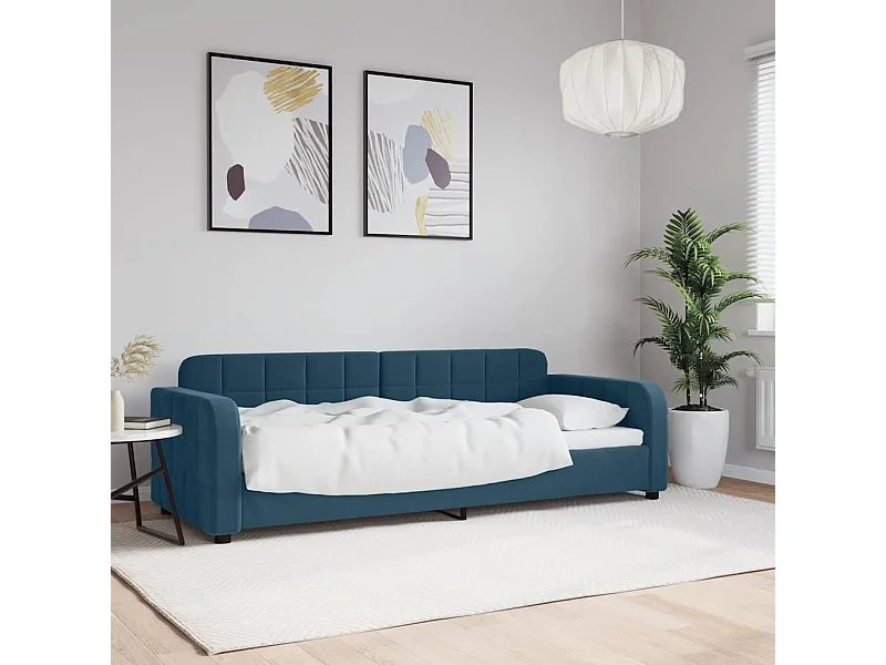Lit de repos sans matelas bleu 80x200 cm velours