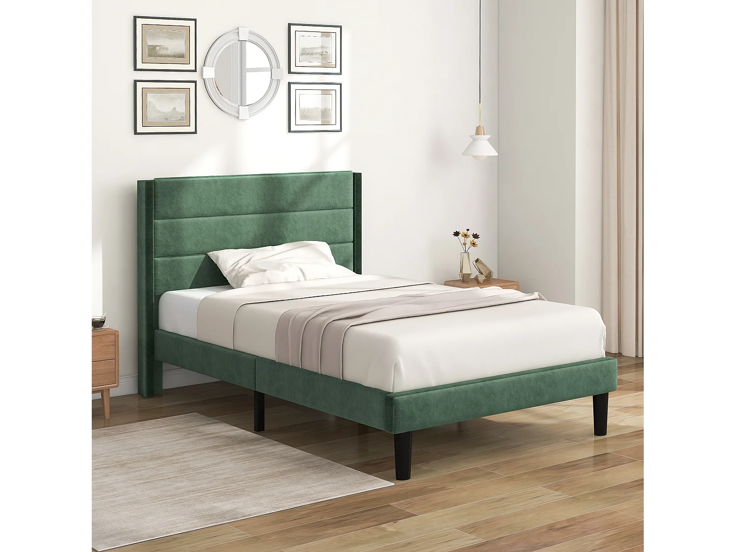 Cama acolchoada para adulto 180 x 762 cm, sem cabeceira, com faixa LED (monocromática), base com suspensão hidráulica, bege.