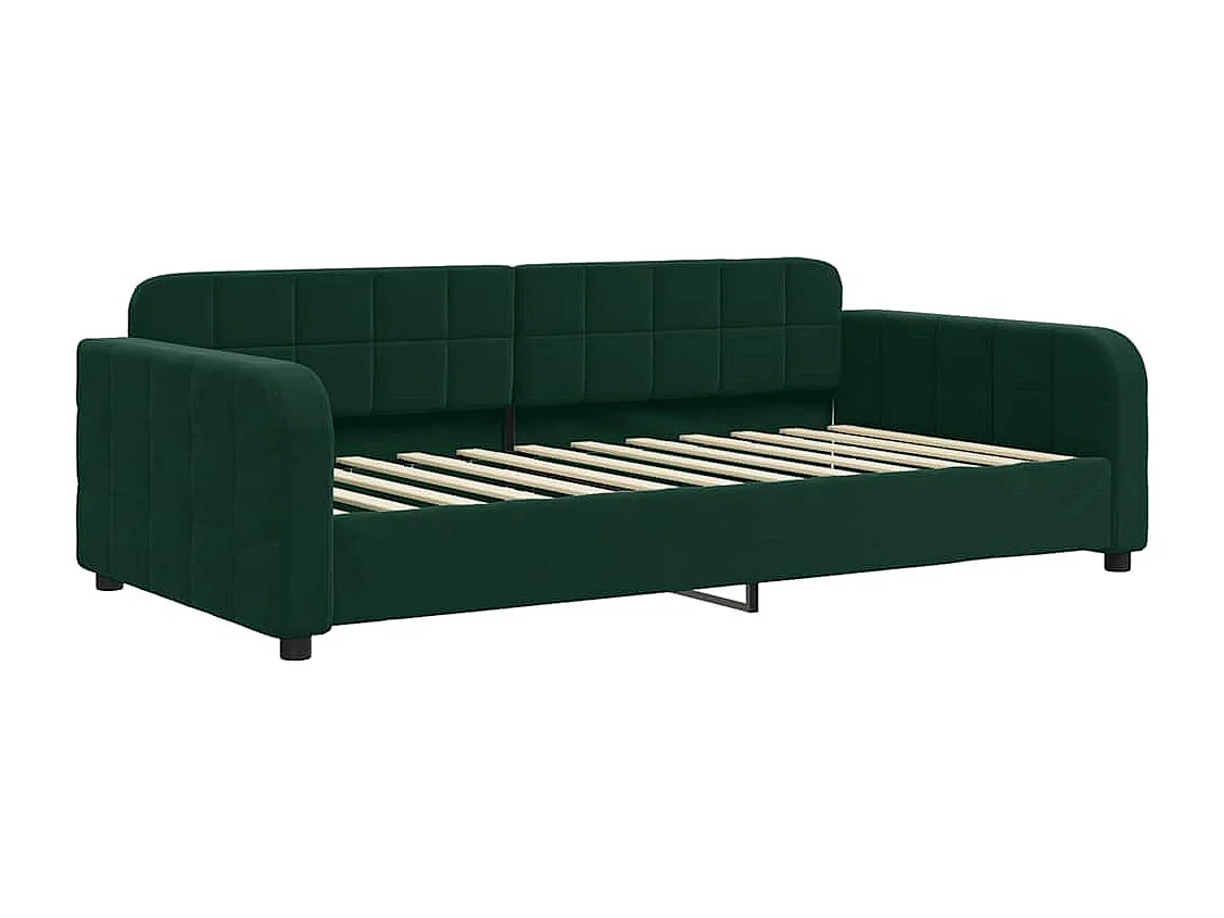 Lit de repos sans matelas vert foncé 100x200 cm velours