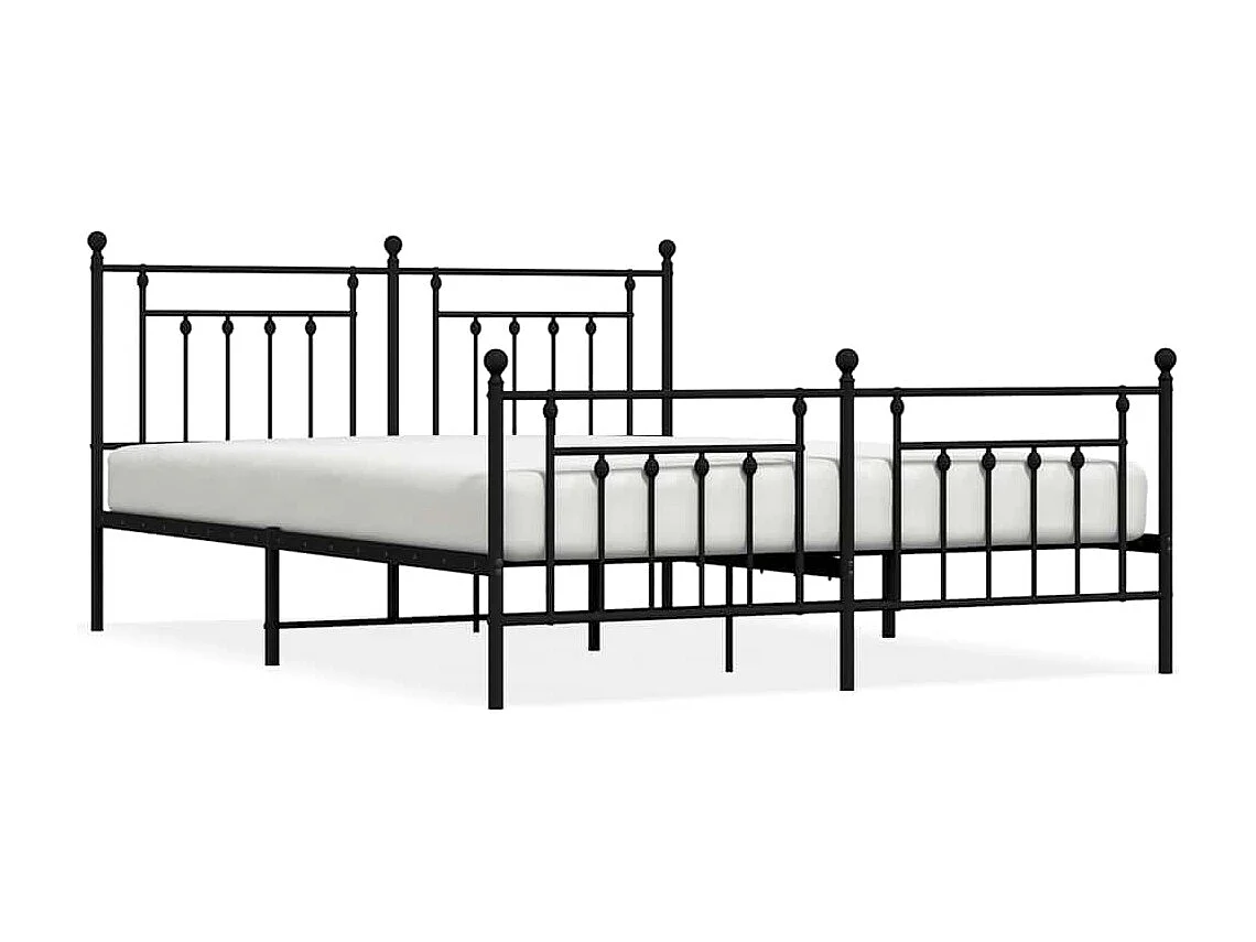 Bedframe met voetbord zonder matras metaal zwart 160x200 cm