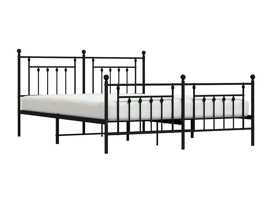 Bedframe met voetbord zonder matras metaal zwart 160x200 cm