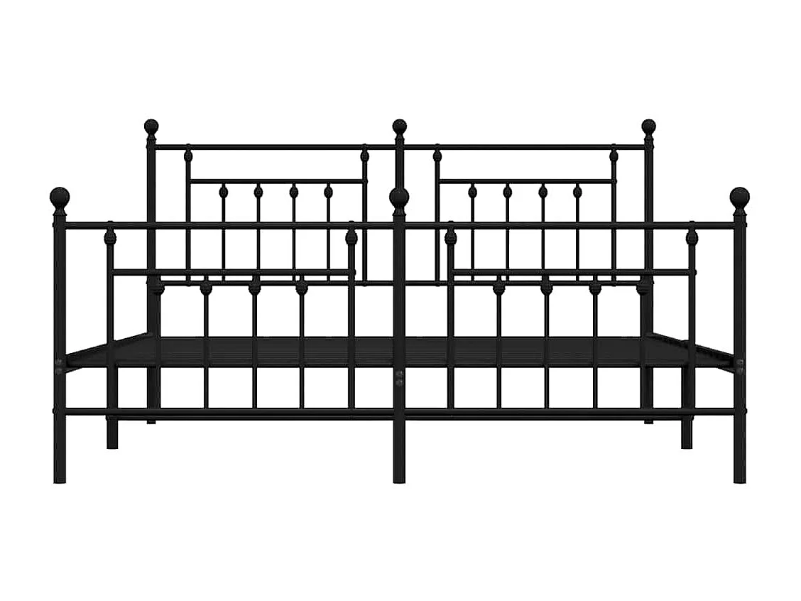 Bedframe met voetbord zonder matras metaal zwart 160x200 cm