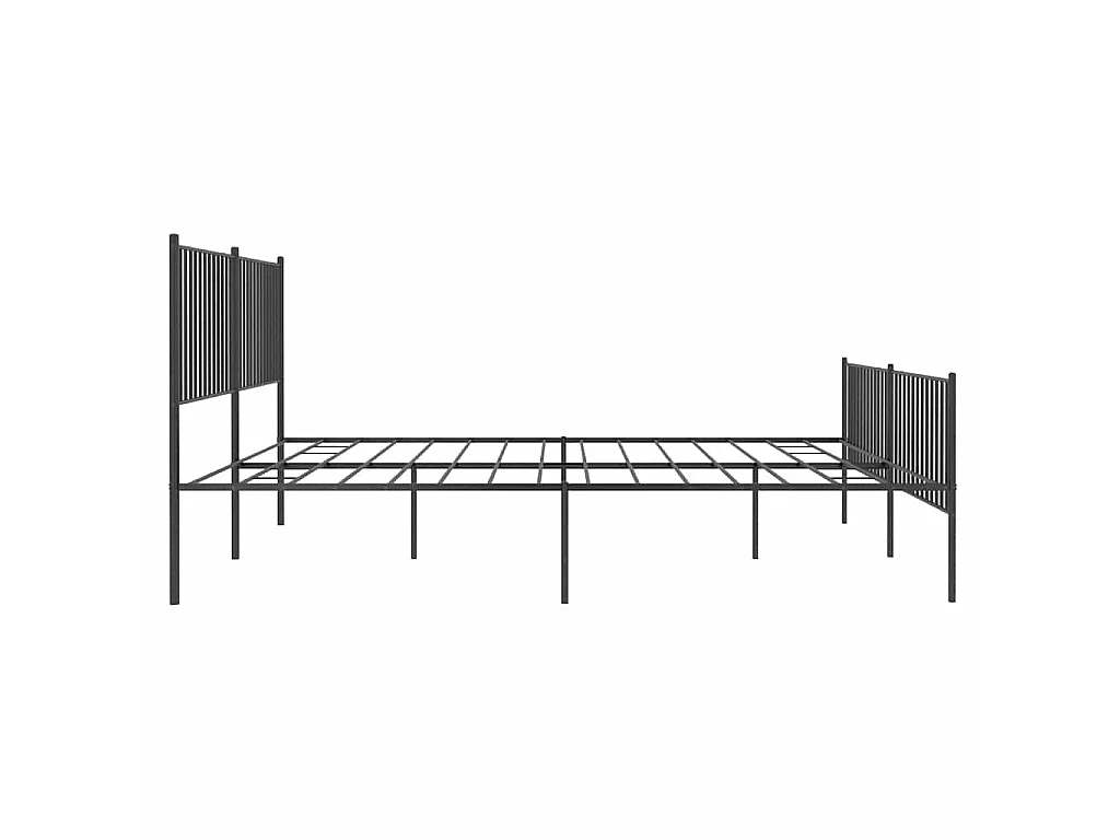 Bettgestell mit Kopf- und Fußteil Metall Schwarz 193x203 cm