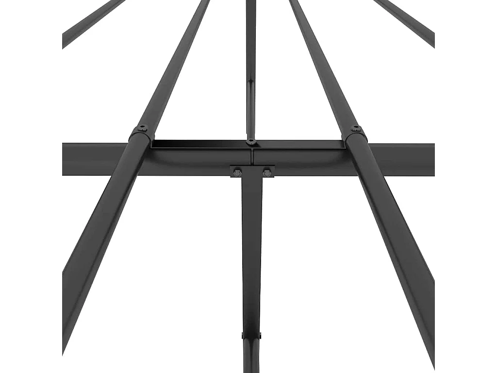 Cadre de lit métal sans matelas avec pied de lit noir 193x203cm