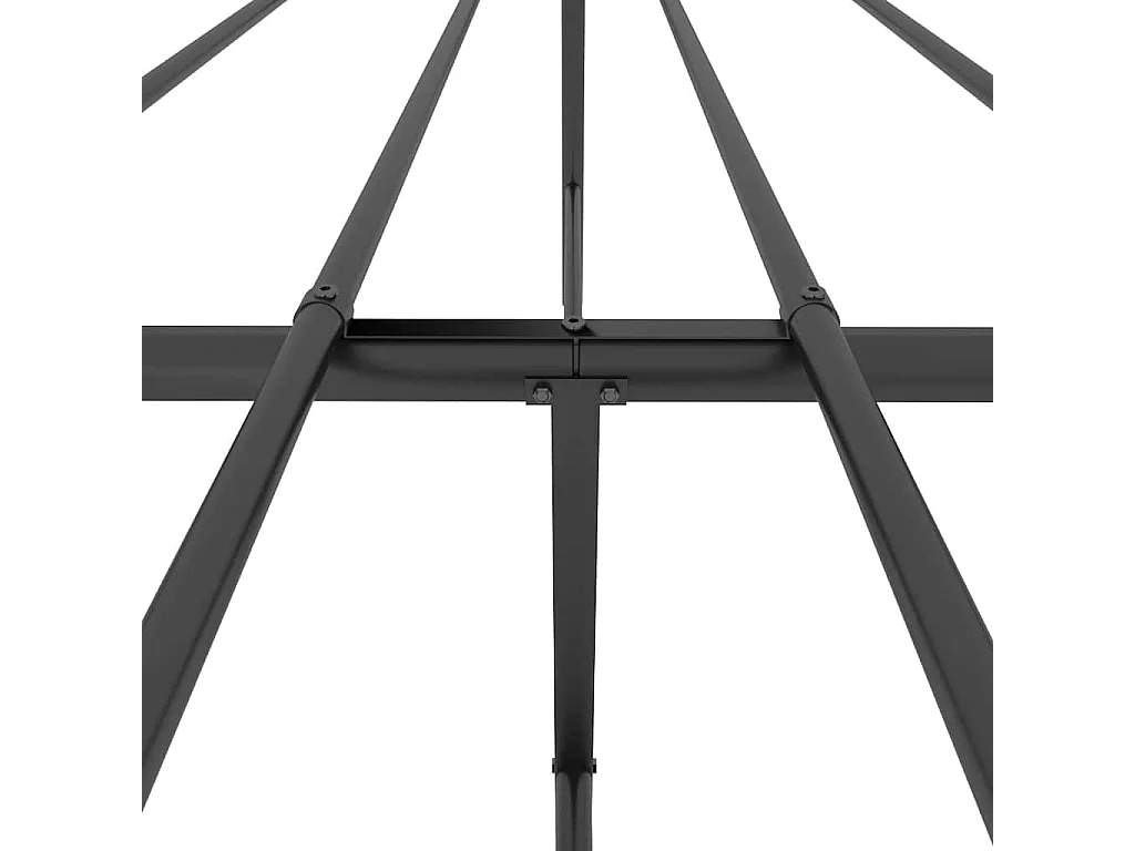 Giroletto con Testiera e Pediera Metallo Nero 193x203 cm