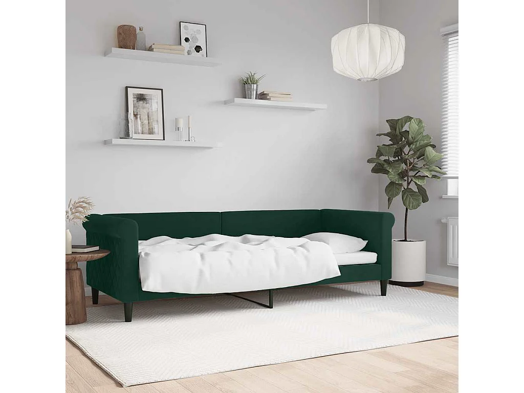 Lit de repos sans matelas vert foncé 80x200 cm velours
