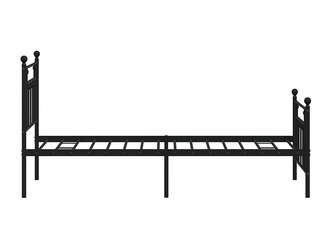 Bedframe met hoofd- en voeteneinde metaal zwart 75x190 cm