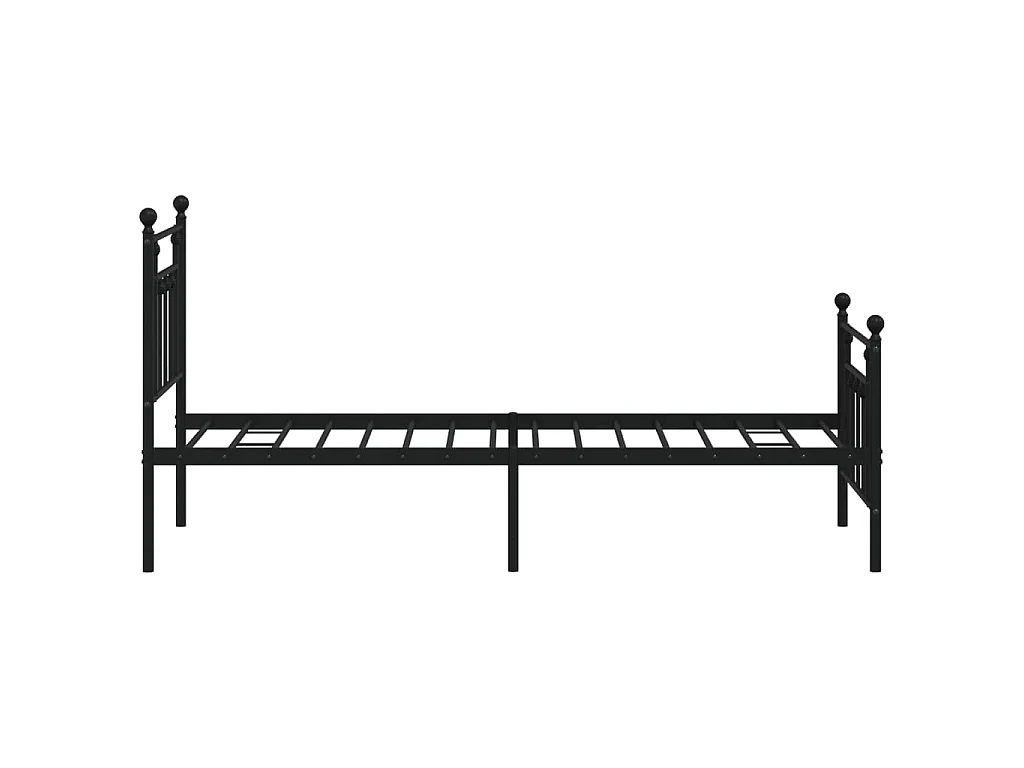 Bettgestell mit Kopf- und Fußteil Metall Schwarz 75x190 cm