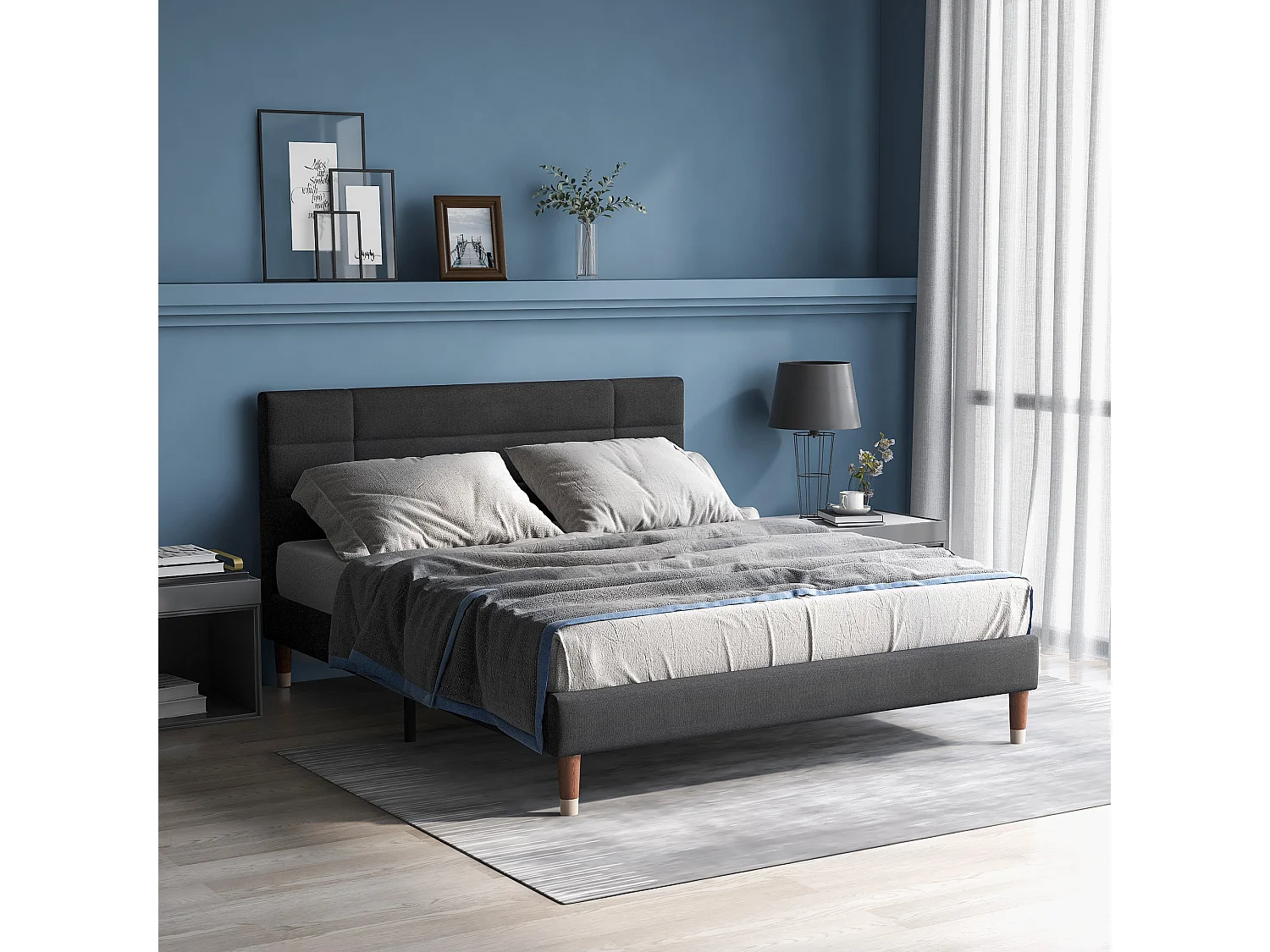 Cama acolchoada para adulto 180 x 924 cm, sem cabeceira, com faixa LED (monocromática), base com suspensão hidráulica, bege.