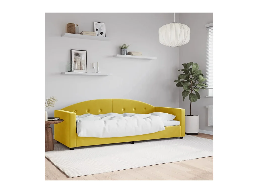 Lit de repos sans matelas jaune 80x200 cm velours