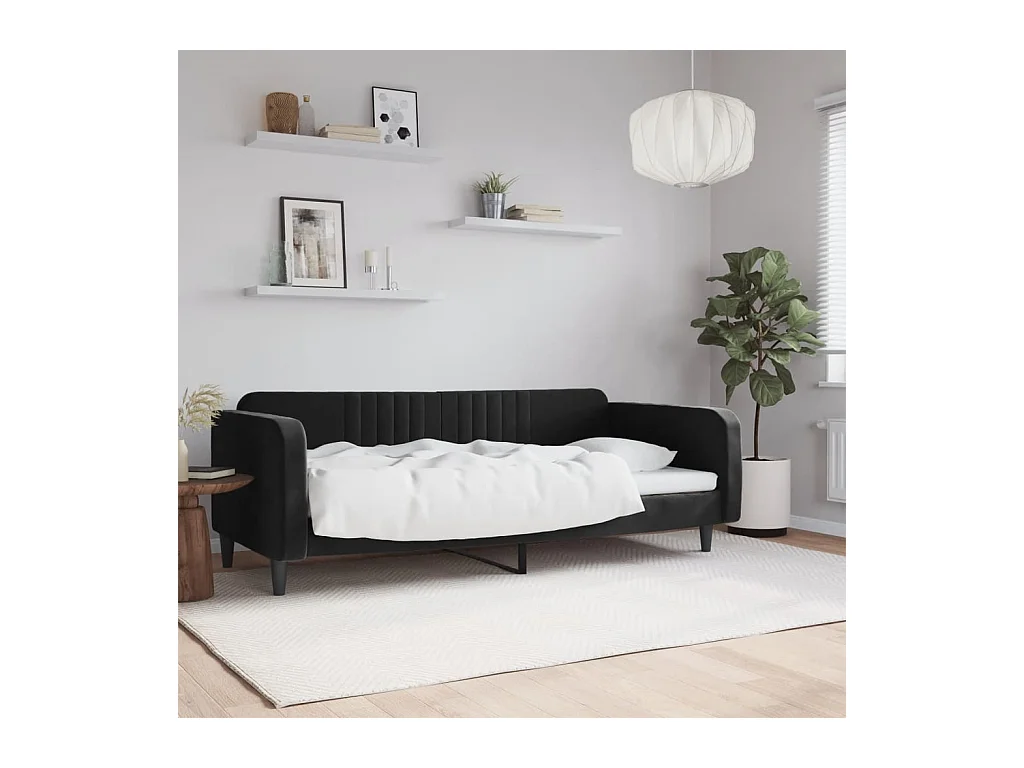 Lit de repos sans matelas noir 90x190 cm velours