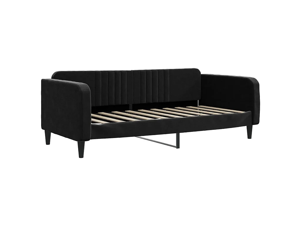 Lit de repos sans matelas noir 90x190 cm velours