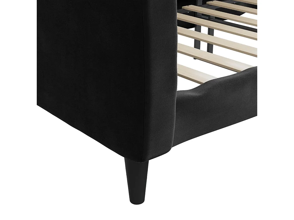 Lit de repos sans matelas noir 90x190 cm velours