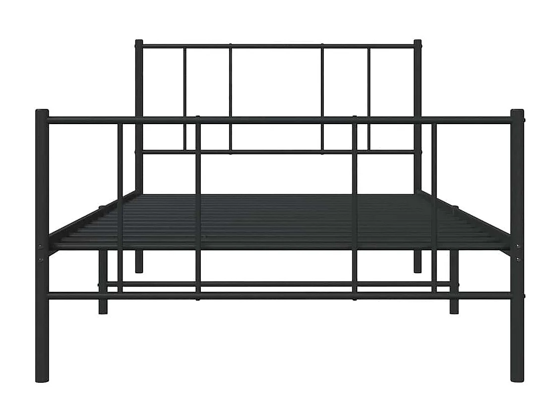 Bettgestell mit Kopf- und Fußteil Metall Schwarz 100x190 cm