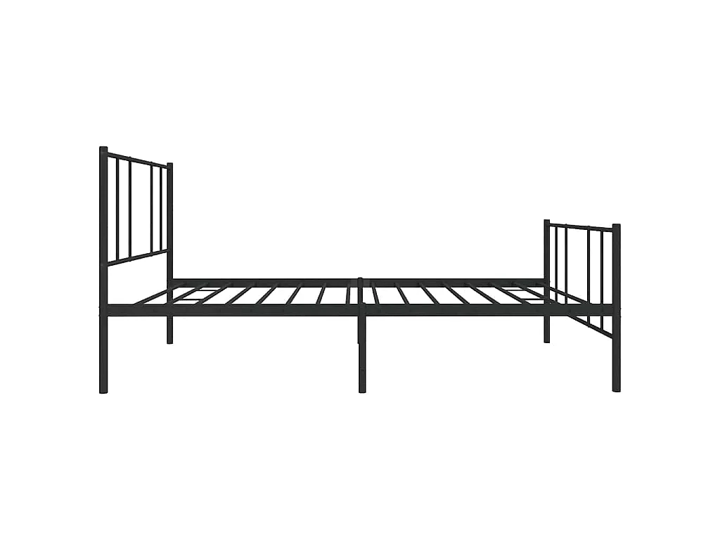 Cadre de lit métal sans matelas avec pied de lit noir 100x190cm