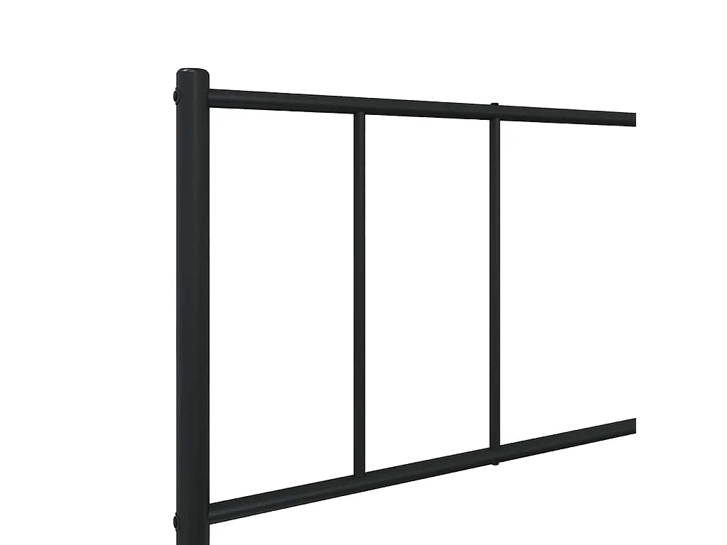 Cadre de lit métal sans matelas avec pied de lit noir 100x190cm