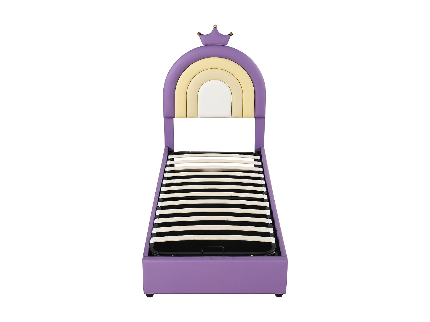 Lit rembourré Violet clair 90 * 200, lit Junior avec cadre à lattes et tête de lit, support de lattes en bois, tête de lit réglable en hauteur